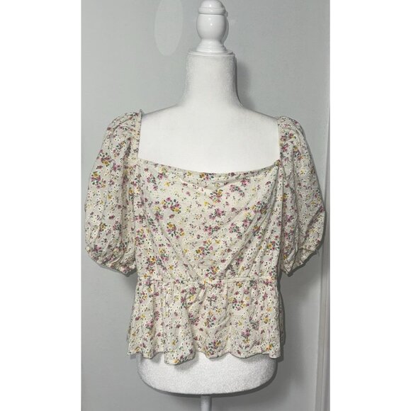 Wild Fable Womens XXL Crop Top Eyelet Floral Cottagecore Dainty Feminine Boho - Picture 1 of 8